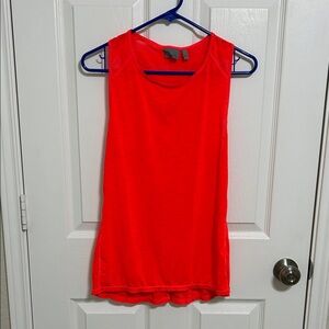 Athleta Bright Neon Red Orange Work Out Running Tank Top